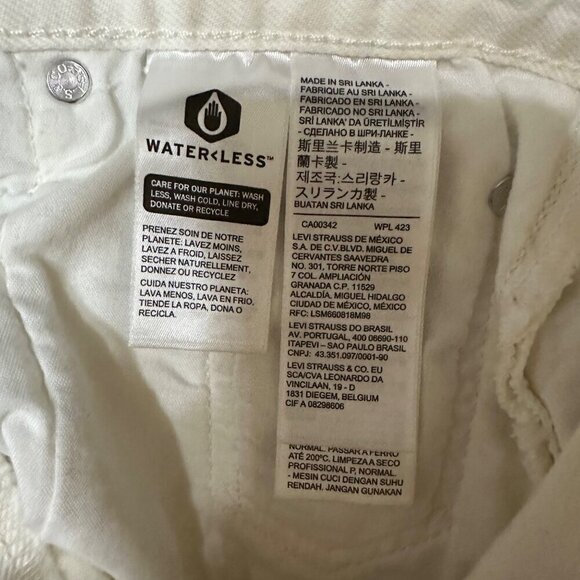 Levi's‎ Cut Off Button Fly Shorts White Distressed Casual Summer Women's Size 27 - Picture 8 of 9